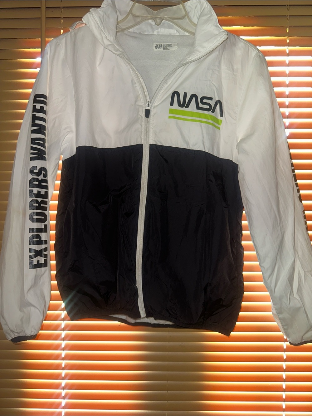 H&M White Sherpa-Lined Jacket
